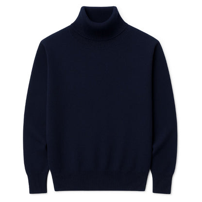Polumi pure cashmere navy turtleneck for men – elegant winter essential in soft knit