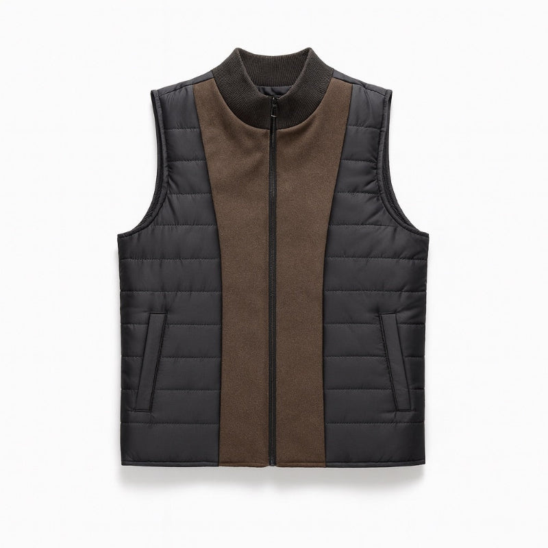 Removable padded inner vest from Orlando Detachable Wool Overcoat – versatile layered men’s design by Polumi