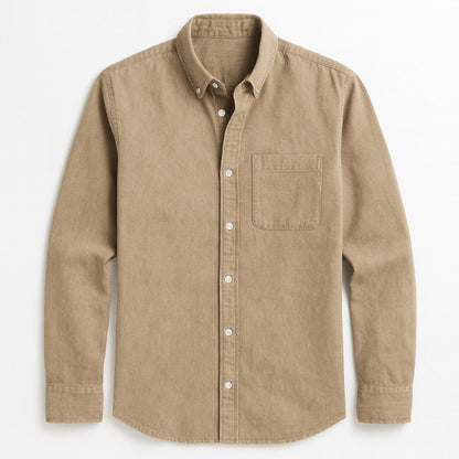 Polumi Antonio Modern Casual Shirt in beige — lightweight men’s shirt offering relaxed fit and timeless style.
