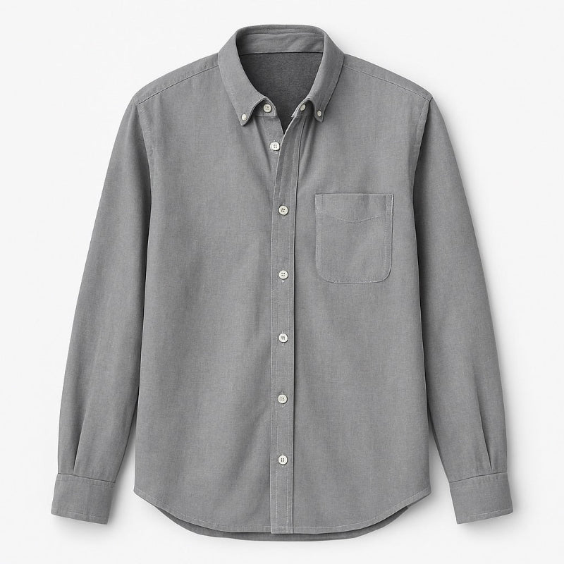 Polumi Antonio Modern Casual Shirt in gray — versatile men’s shirt with clean lines and button-down design