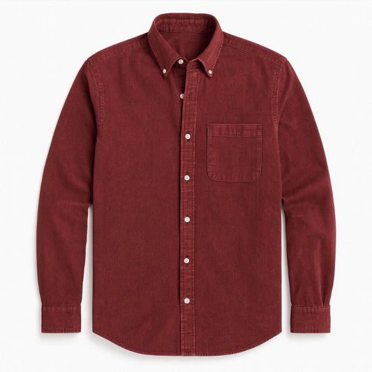 Polumi Antonio Modern Casual Shirt in red — bold men’s shirt with Italian-inspired tailoring and comfort.