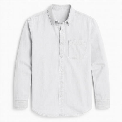 Polumi Antonio Modern Casual Shirt in white — classic button-down men’s shirt with refined silhouette.
