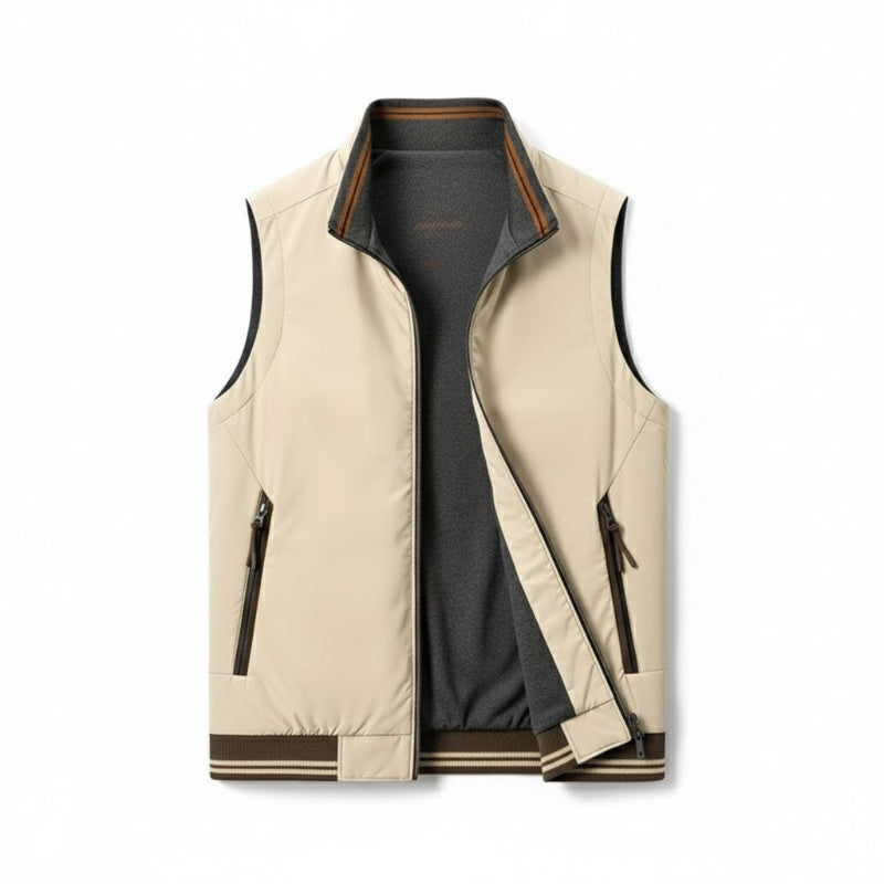 Polumi Luca Highland Adapt Vest in summit white – men’s sleeveless jacket with refined minimalist design and lightweight protection.