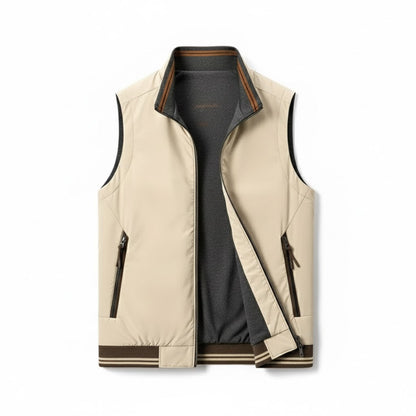 Polumi Luca Highland Adapt Vest in summit white – men’s sleeveless jacket with refined minimalist design and lightweight protection.