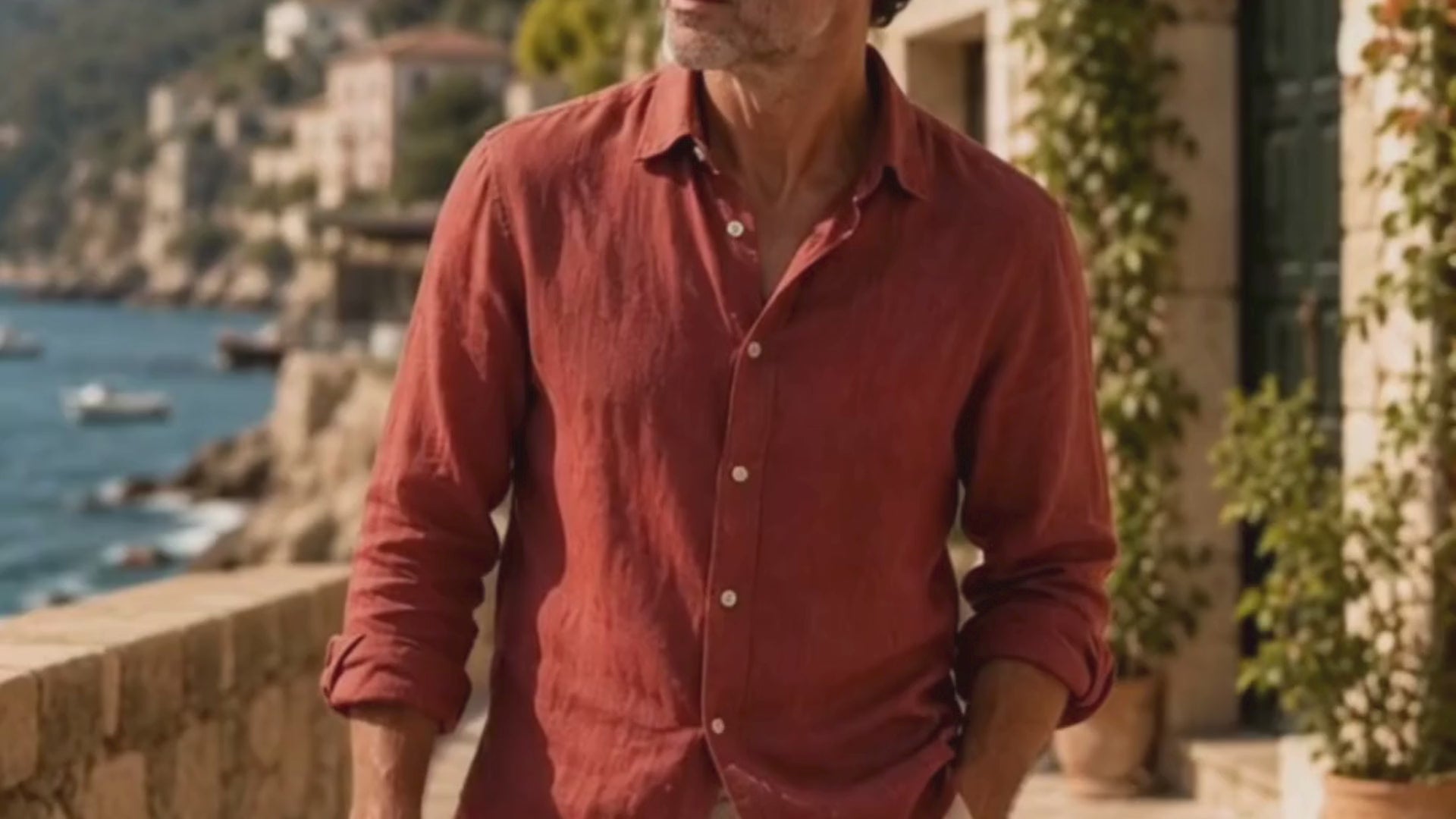 Load video: The Matteo linen shirt for men. A relaxed-fit linen button-up crafted for warm days. Breathable, lightweight, and effortlessly stylish. Shop Polumi.