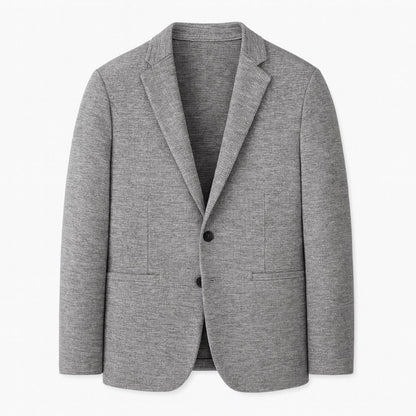 Renato Premium Wool Blazer in gray – modern men’s textured wool blazer with refined tailoring by Polumi