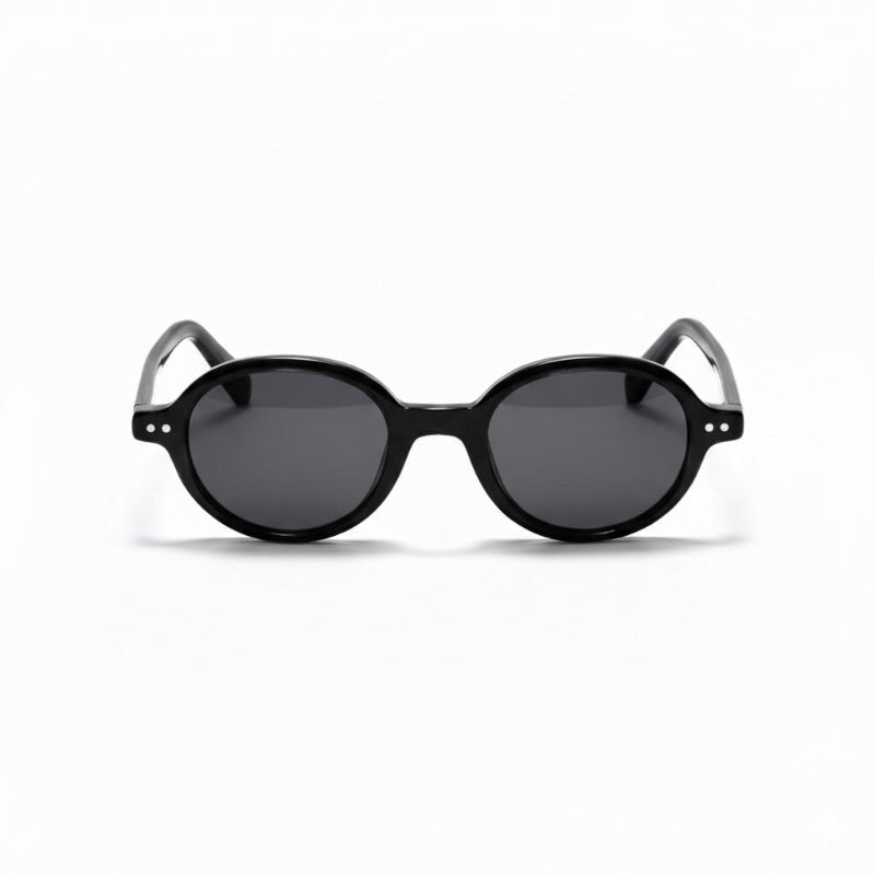 Torino Italian sunglasses in black with round retro frame – luxury men’s eyewear
