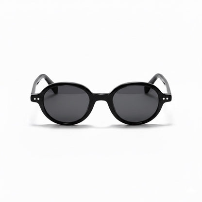Torino Italian sunglasses in black with round retro frame – luxury men’s eyewear
