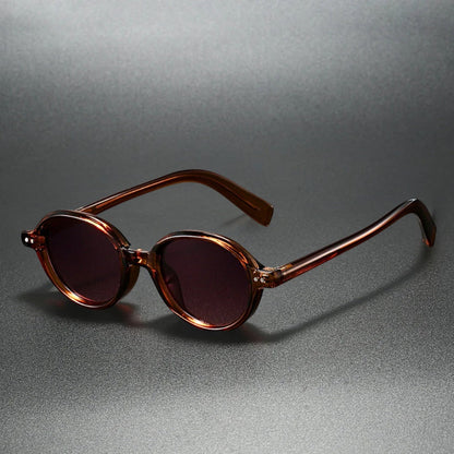 Torino Italian Sunglasses in brown with vintage round frame and UV400 protection, stylish Italian design for men and women