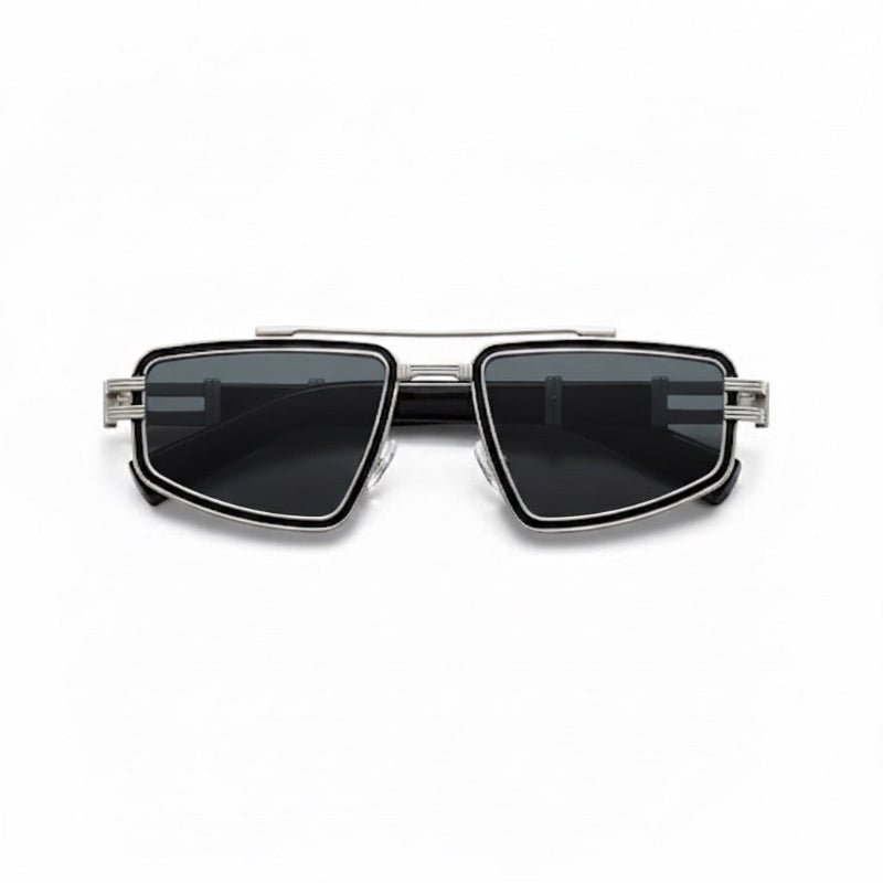 Torino Timeless Sunglasses with black lenses and silver frame – classic men's luxury sunglasses