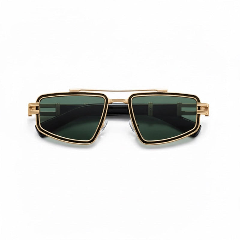 Torino Timeless Sunglasses with green lenses and gold frame – vintage inspired men's eyewear