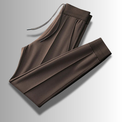 Tullio Premium Casual Tracksuit Set brown pants – stylish brown jogger pants with elastic waist and clean cut by Polumi.