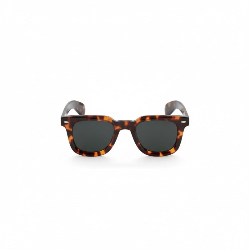 Leopard black Venezia Italian Featuring Sunglasses by Polumi – classic tortoiseshell pattern with dark lenses, modern Italian retro style.